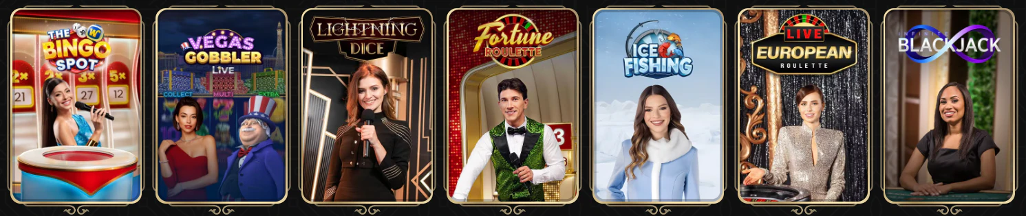 Oferta de juegos y casino en vivo de Casina