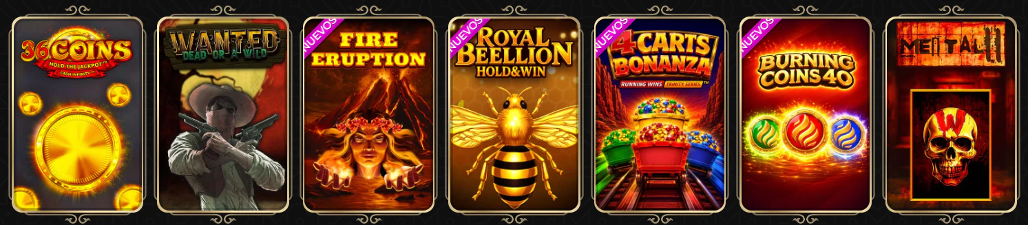 Tragamonedas y slots disponibles en el casino Casina